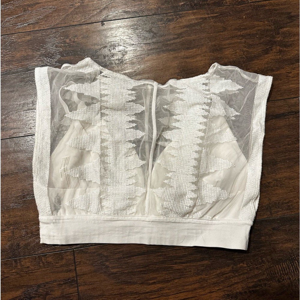 Free people movement white sheer sports bra size SMALL
